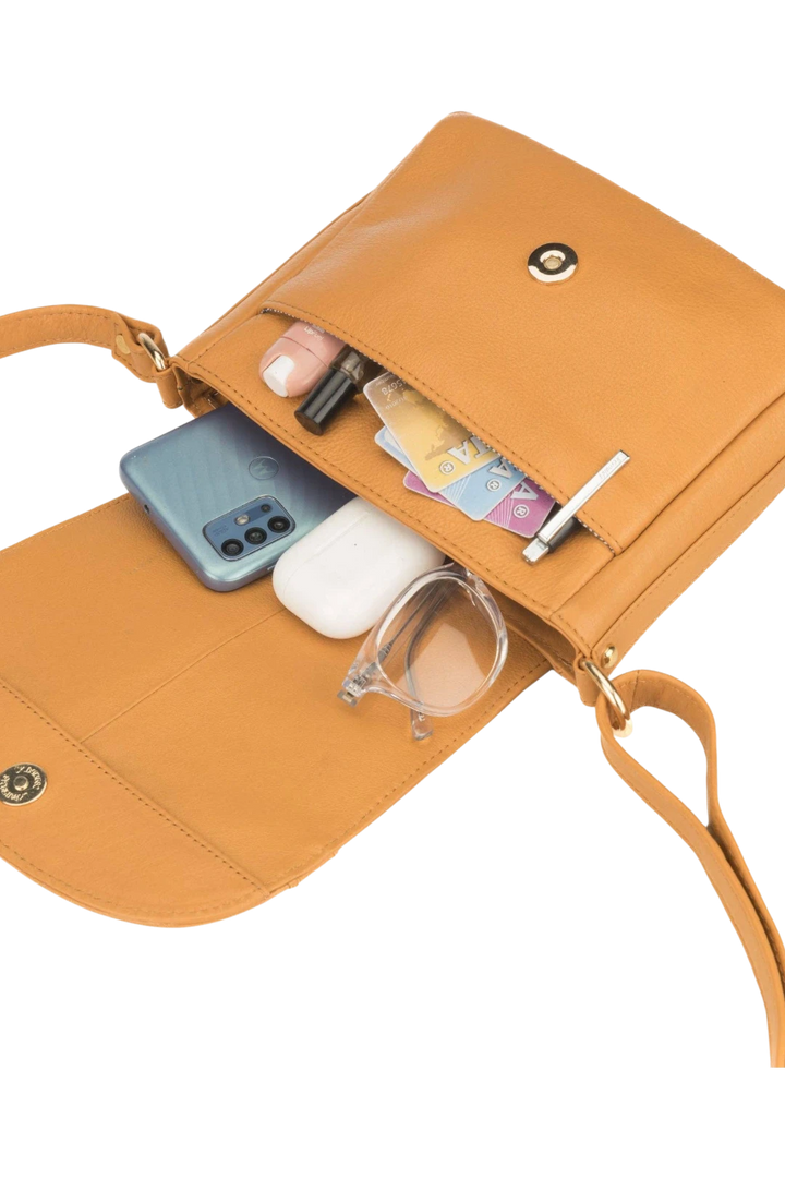 Minori Leather Savannah Leather Crossbody Bag for Women – Tan
