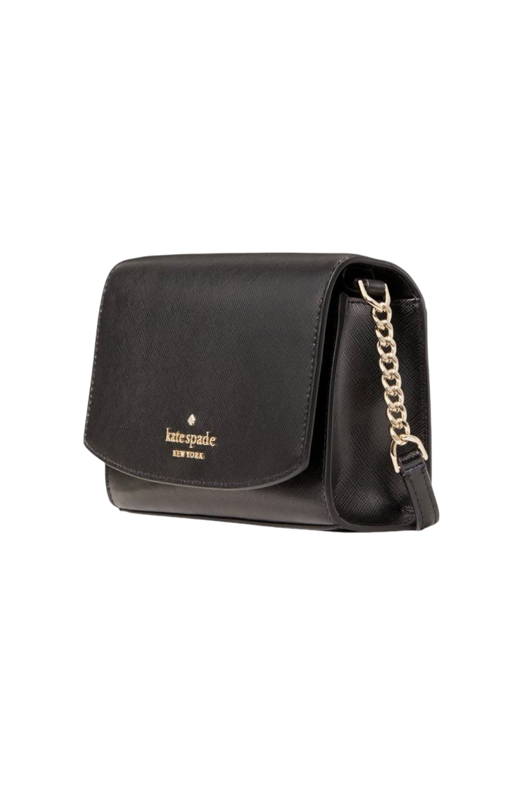 kate spade Staci Small Flap Crossbody – Black Saffiano Leather Bag