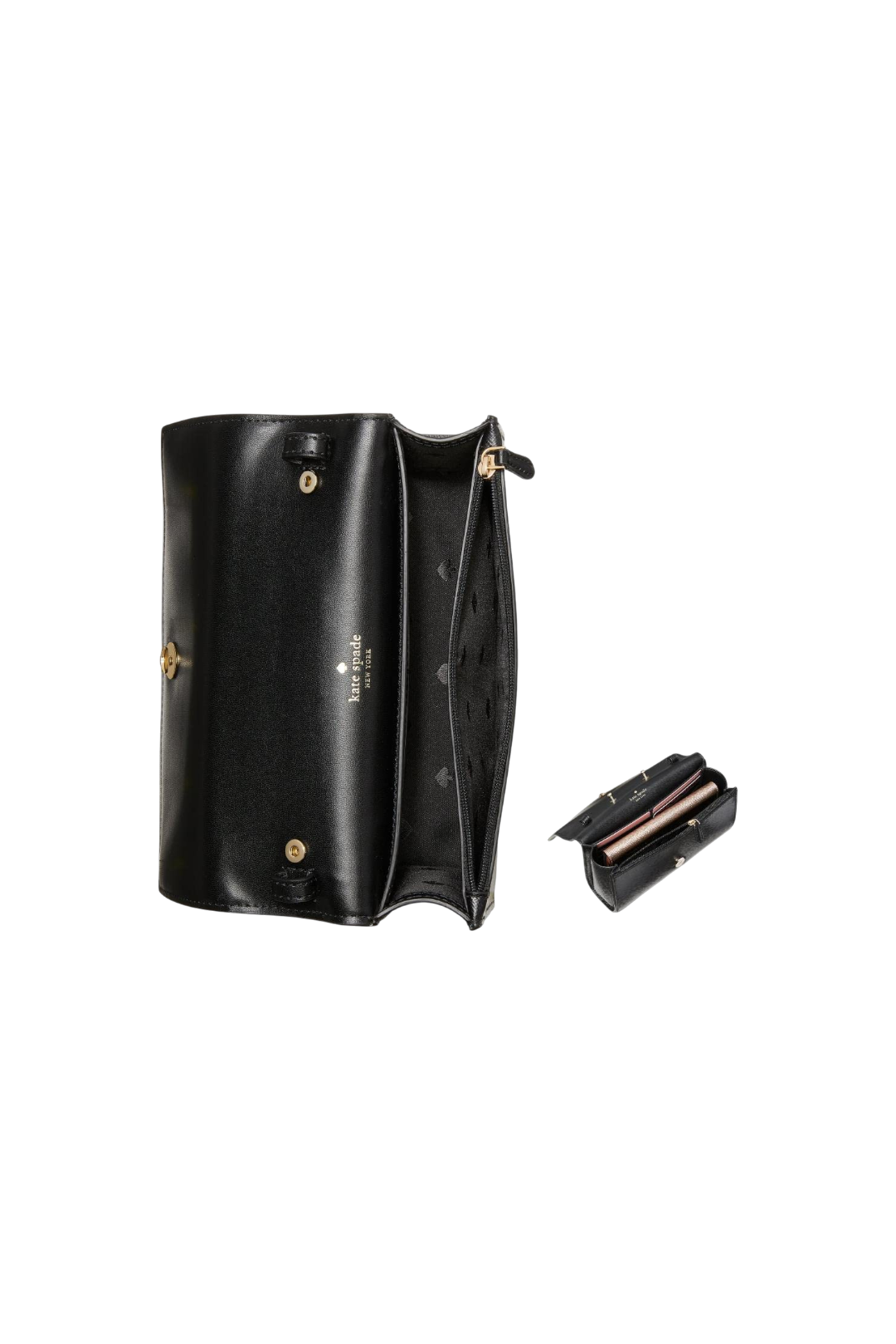 kate spade Staci Small Flap Crossbody – Black Saffiano Leather Bag