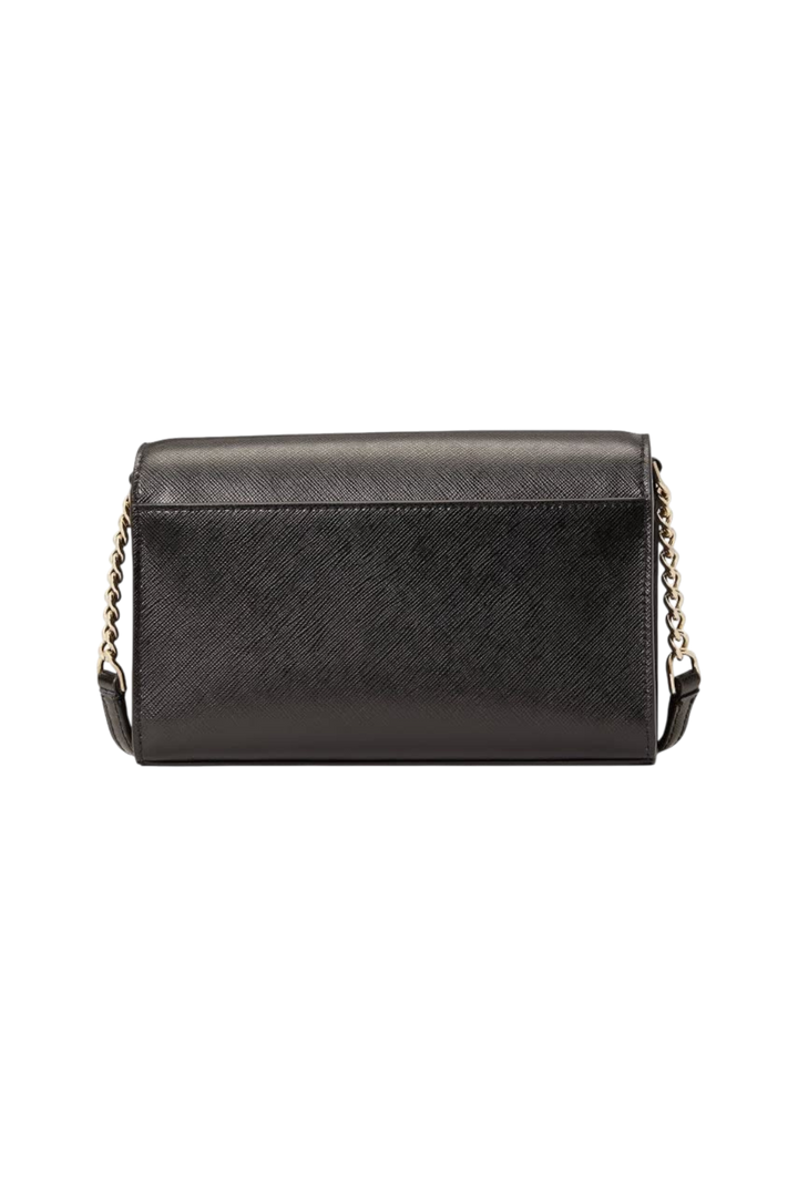 kate spade Staci Small Flap Crossbody – Black Saffiano Leather Bag