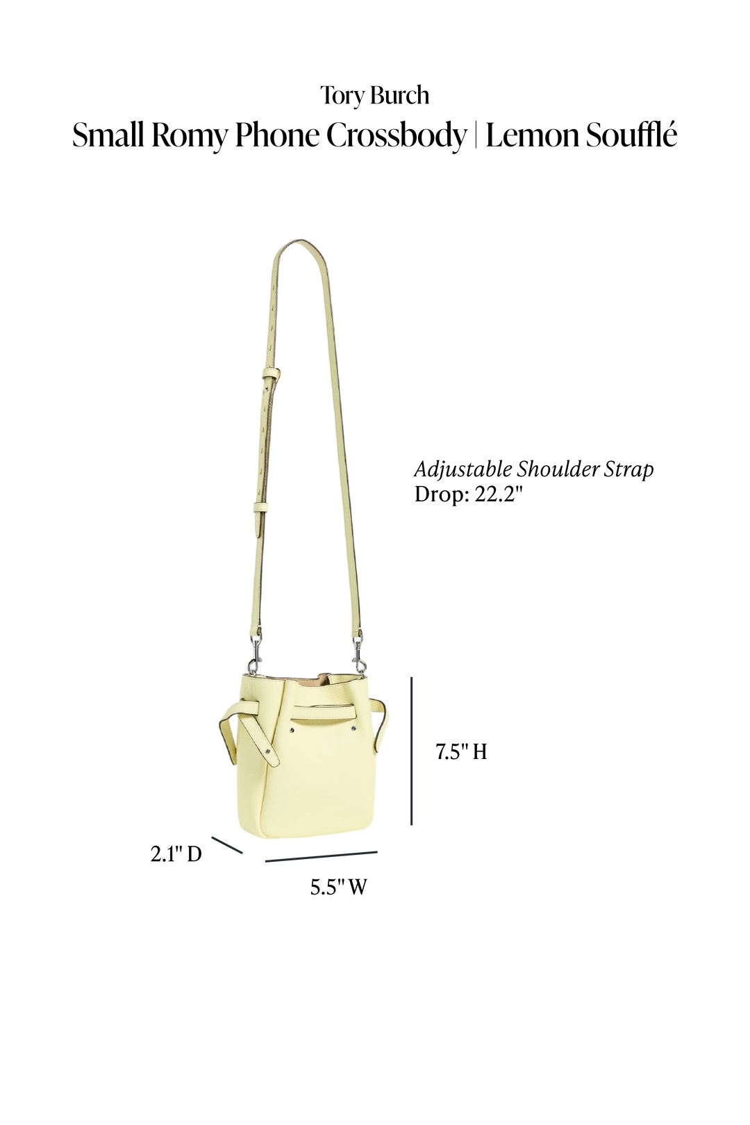 Tory Burch Small Romy Phone Crossbody – Lemon Soufflé