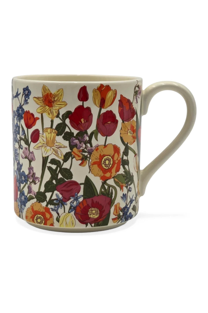 Vera Bradley Meadow Bouquet Tonal Seedpearl 14oz Ceramic Mug