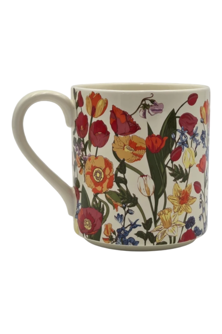 Vera Bradley Meadow Bouquet Tonal Seedpearl 14oz Ceramic Mug
