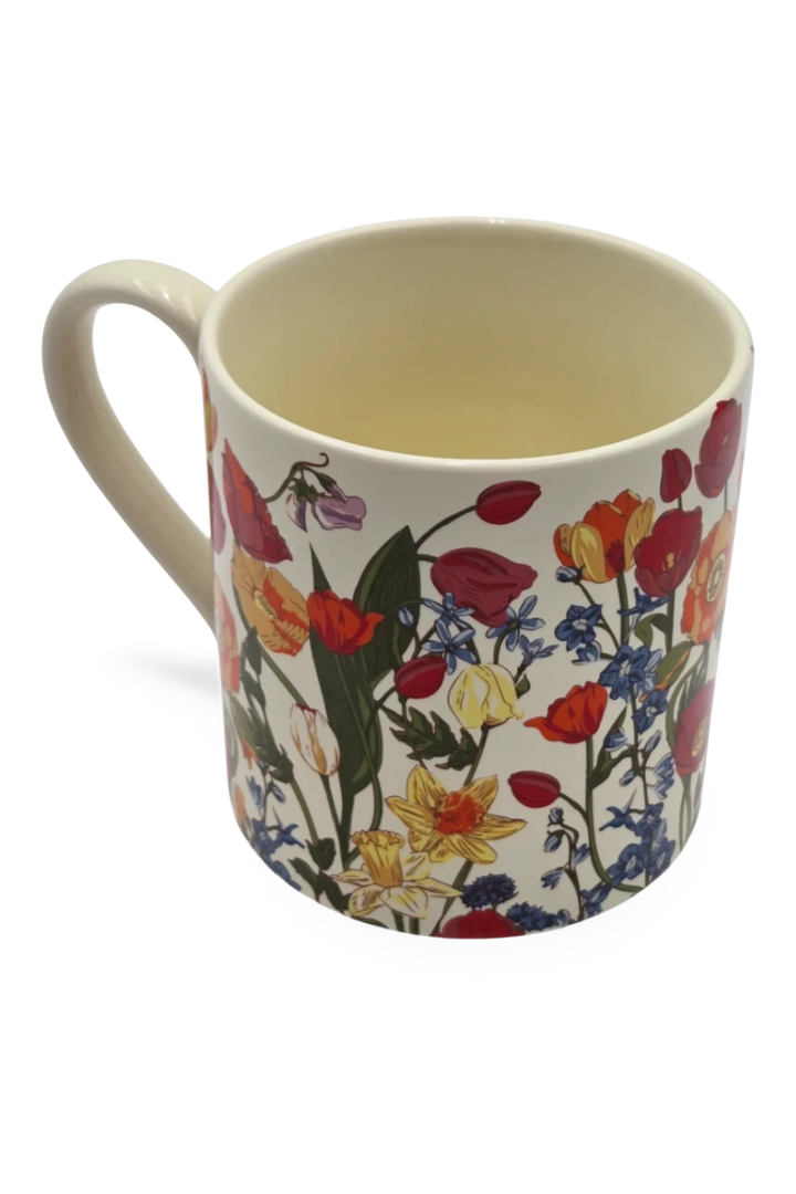 Vera Bradley Meadow Bouquet Tonal Seedpearl 14oz Ceramic Mug