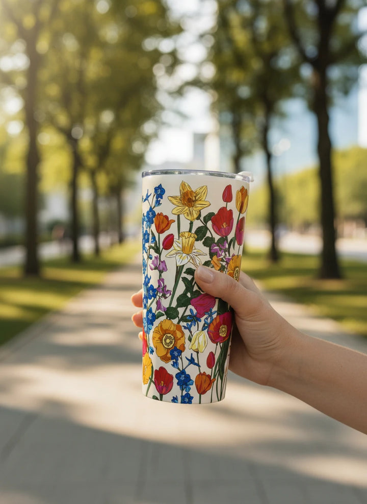 Vera Bradley 20oz Stainless Steel Travel Mug – Meadow Bouquet Seedpearl