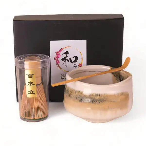 Matcha Ritual Set – White Porcelain Bowl with Whisk & Spoon