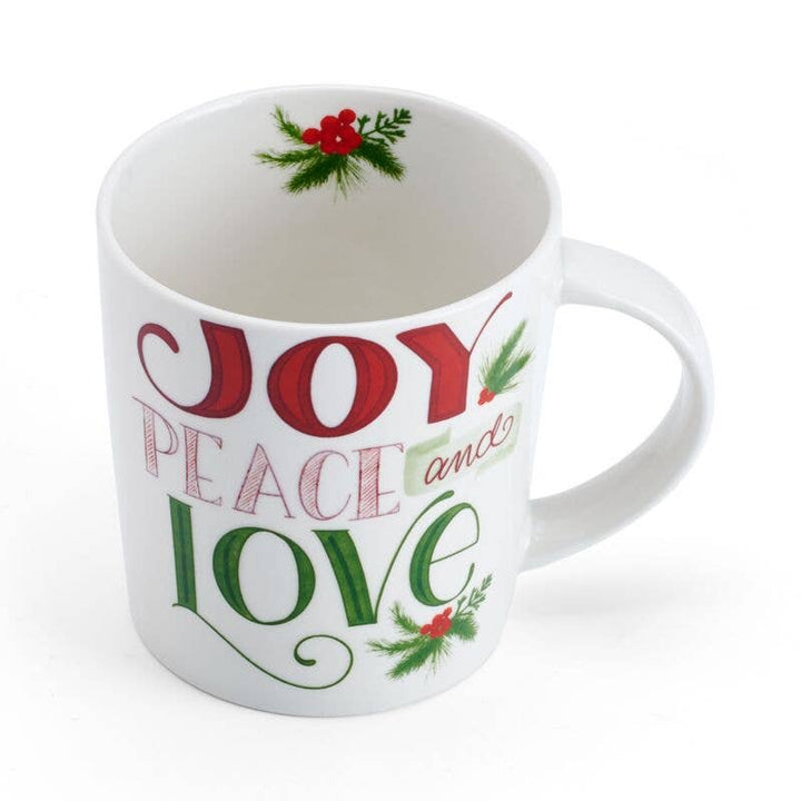 Pfaltzgraff Holiday 18oz Joy Peace Love Porcelain Mug