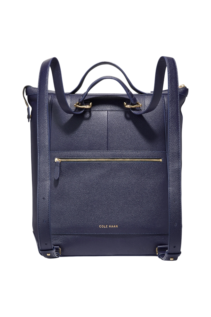 Cole Haan Grand Ambition Convertible Luxe Leather Backpack – Evening Blue