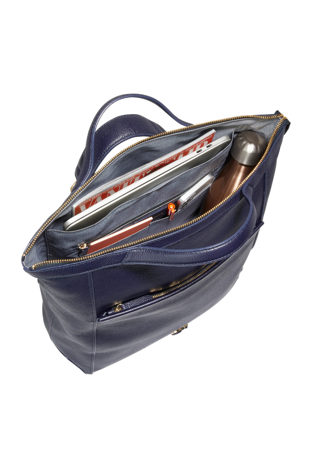 Cole Haan Grand Ambition Convertible Luxe Leather Backpack – Evening Blue