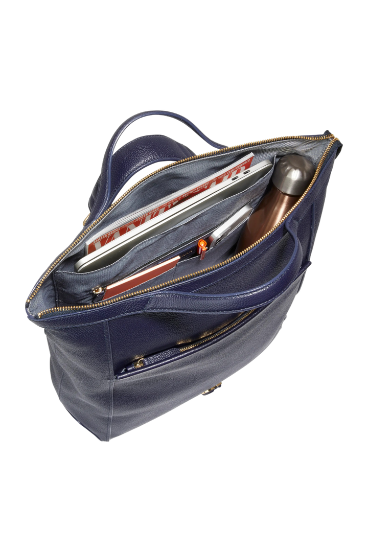 Cole Haan Grand Ambition Convertible Luxe Leather Backpack – Evening Blue