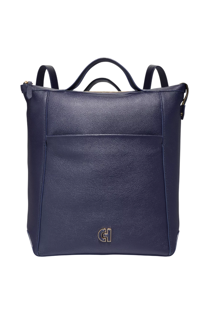 Cole Haan Grand Ambition Convertible Luxe Leather Backpack – Evening Blue