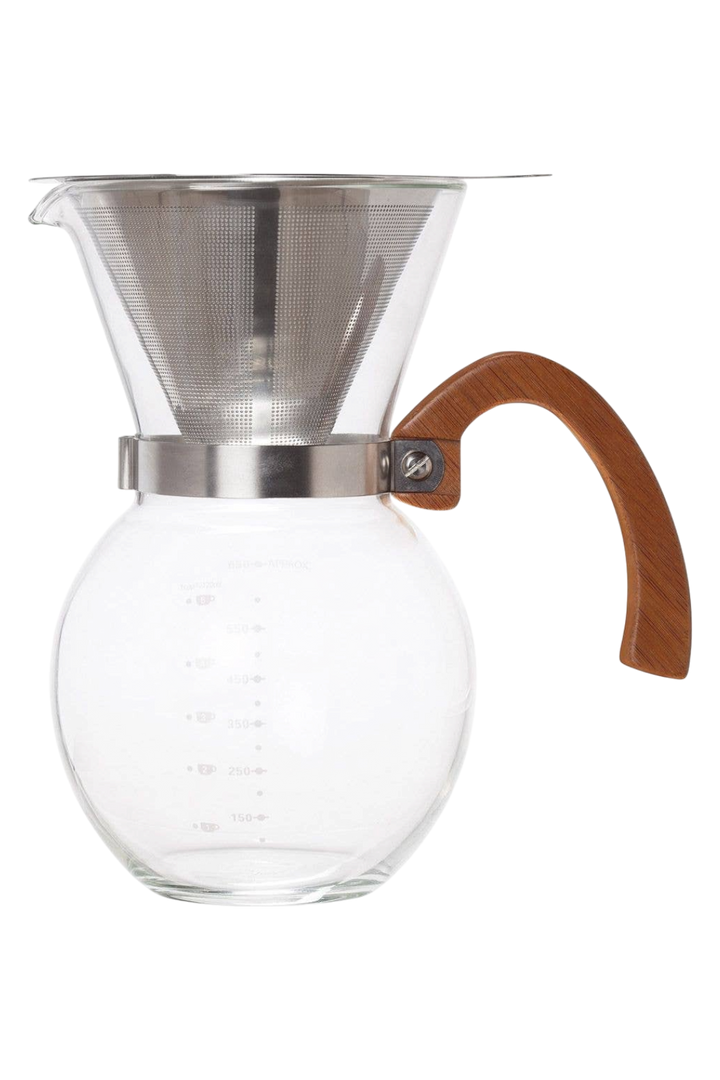 Pour-Over Coffee Maker with Bamboo Handle – 22oz