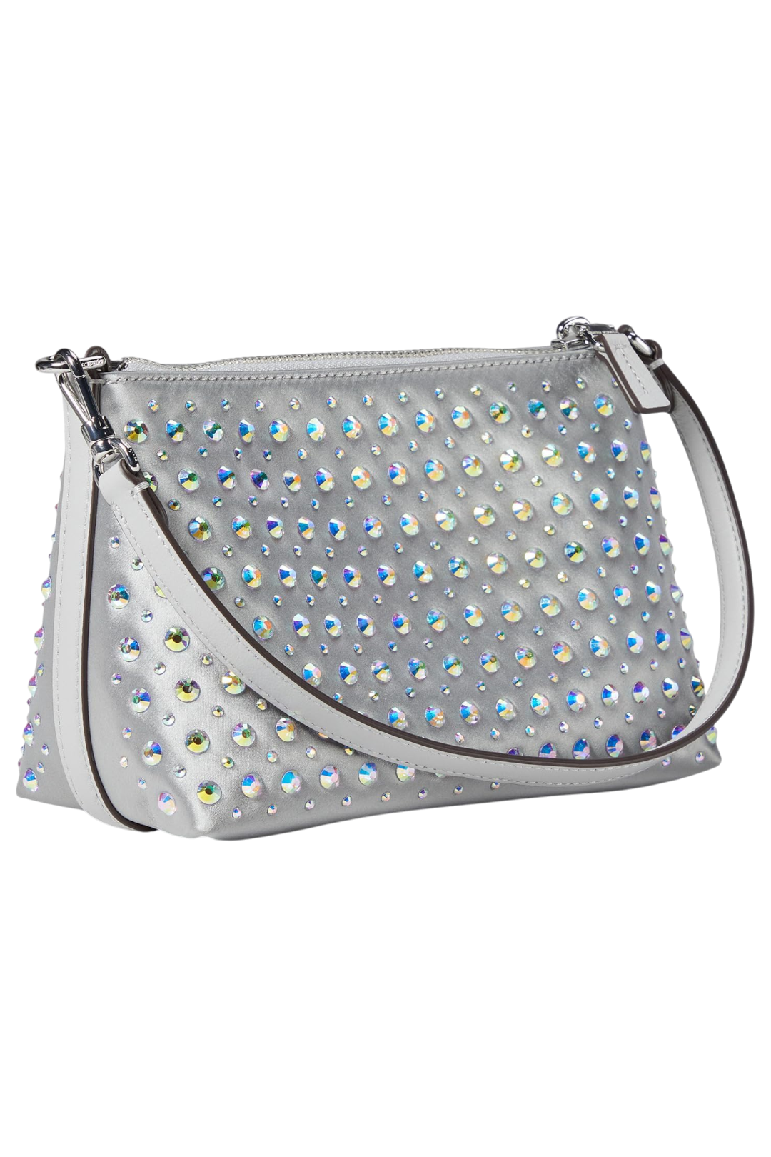Kate Spade Lulu Crystal Embellished East/West Pochette – Platinum Grey