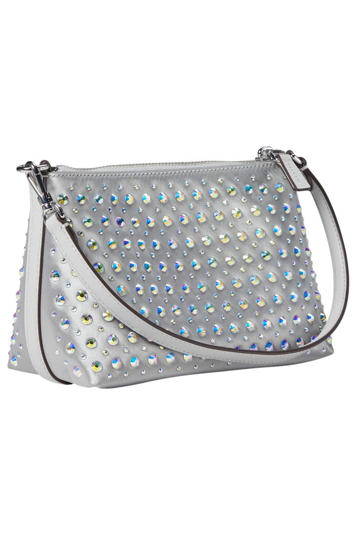 Kate Spade Lulu Crystal Embellished East/West Pochette – Platinum Grey