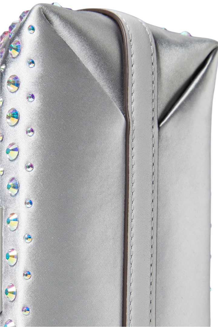 Kate Spade Lulu Crystal Embellished East/West Pochette – Platinum Grey