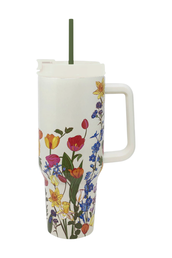 Vera Bradley Stainless Steel 40 oz Tumbler – Meadow Bouquet Seedpearl