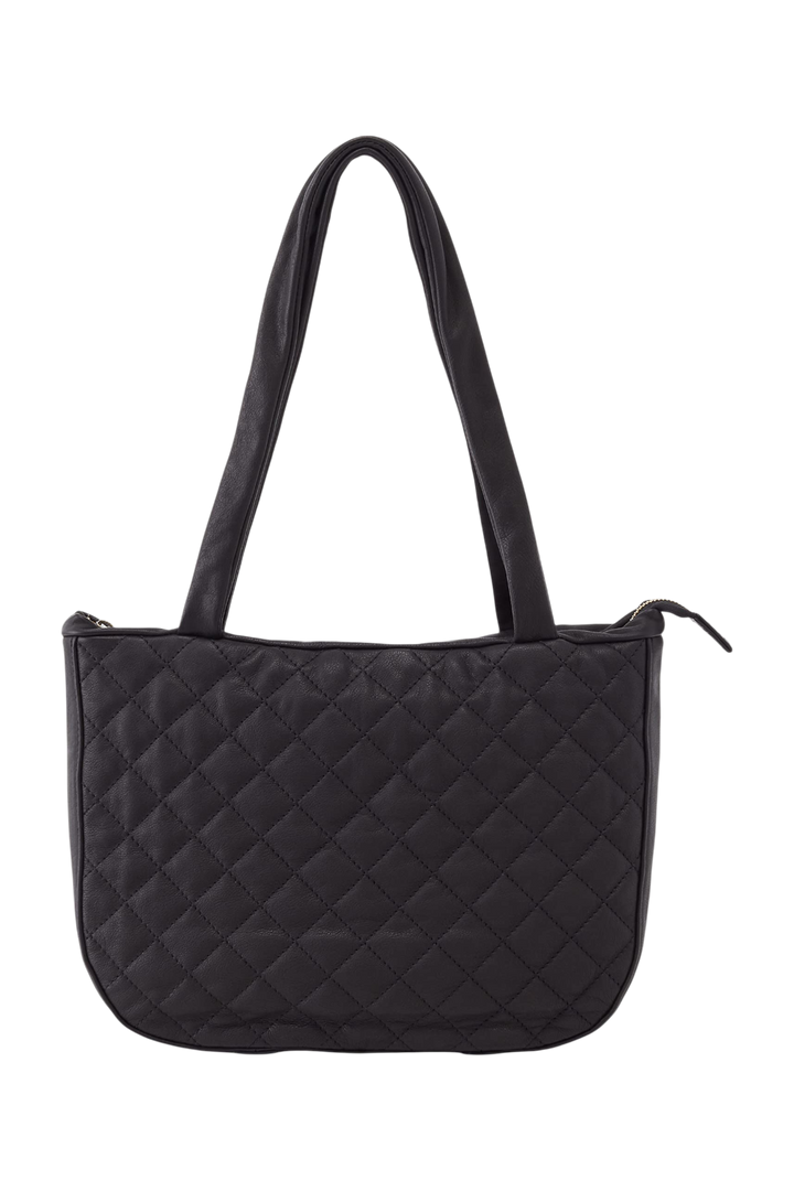 Hobo Carver Quilted Leather Shoulder Bag – Black