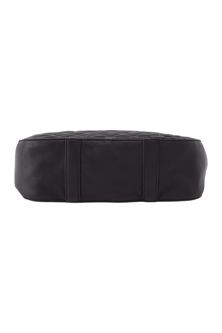 Hobo Carver Quilted Leather Shoulder Bag – Black